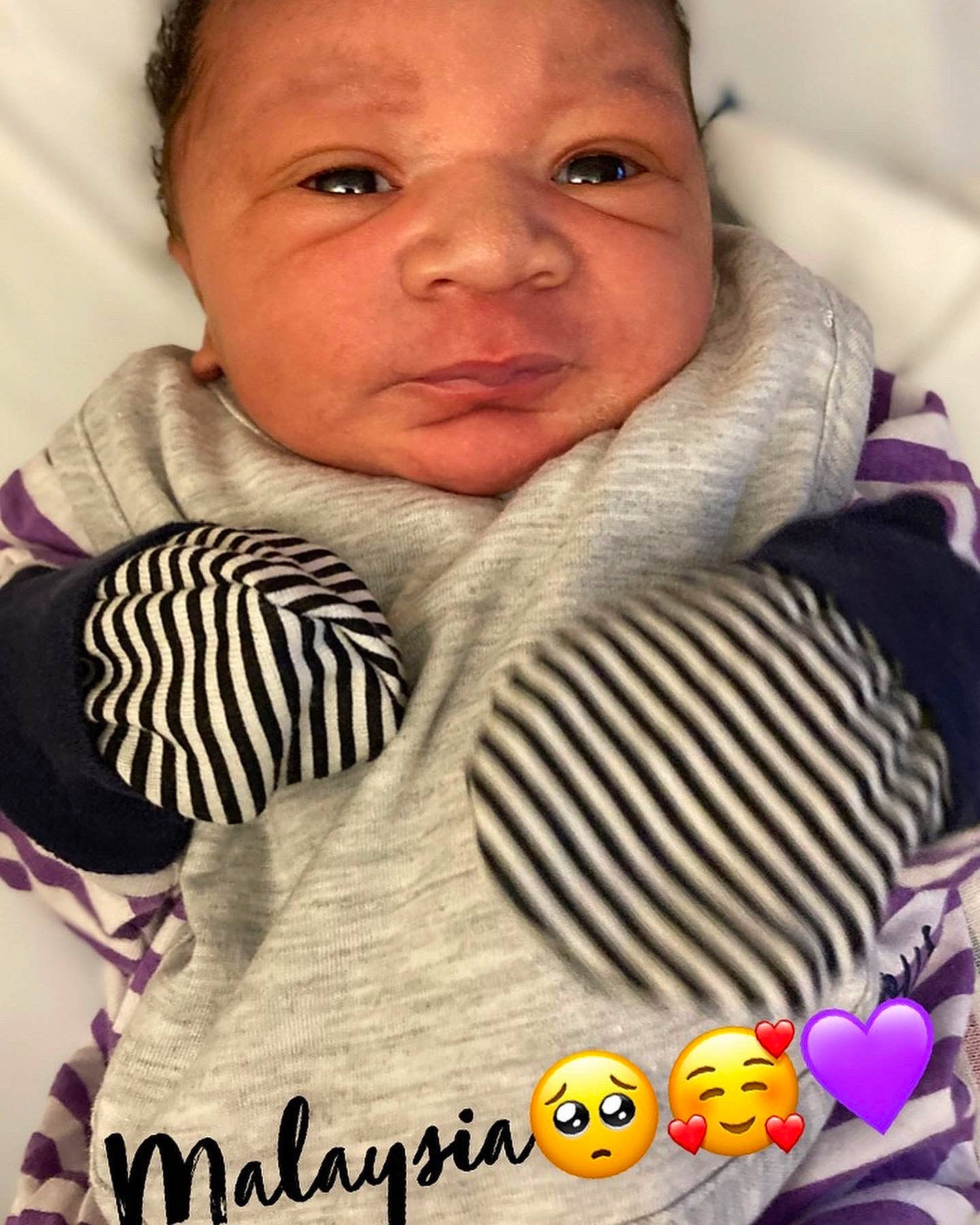 Malaysia is registered to the contest to win money with this photo: baby, baby_toddler_clothing, cheek, eyebrow, eyelash, forehead, hair, happy, lip, mouth, neck, nose, organ, outerwear, people, person, skin, sleeve, textile, toddler