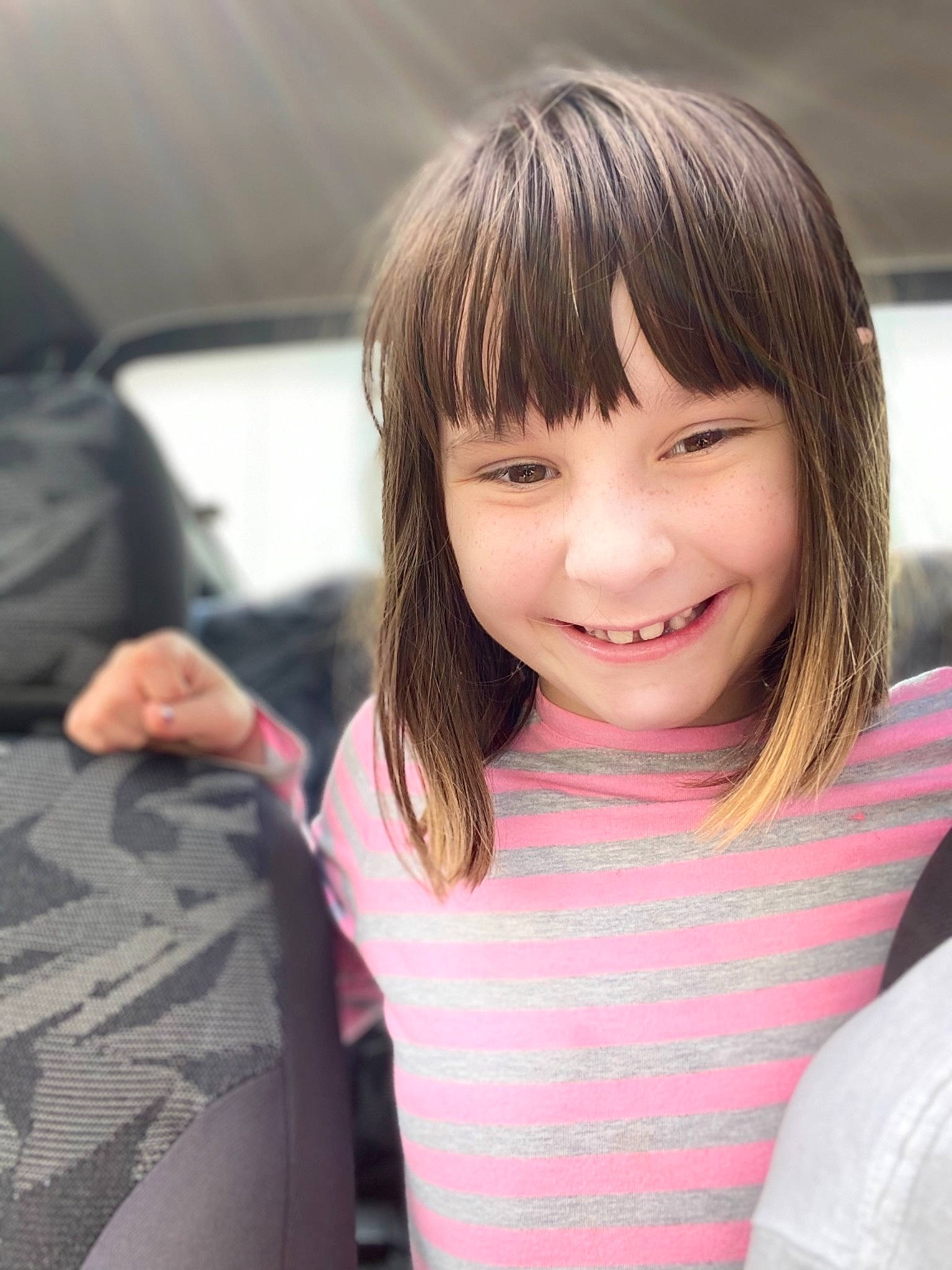 Katelyn joined the competition — help win amazing prizes! bangs, beauty, black_hair, bob_cut, brown_hair, child, child_model, chin, face, facial_expression, hair, hairstyle, joy, long_hair, person, pink, skin, smile, vacation