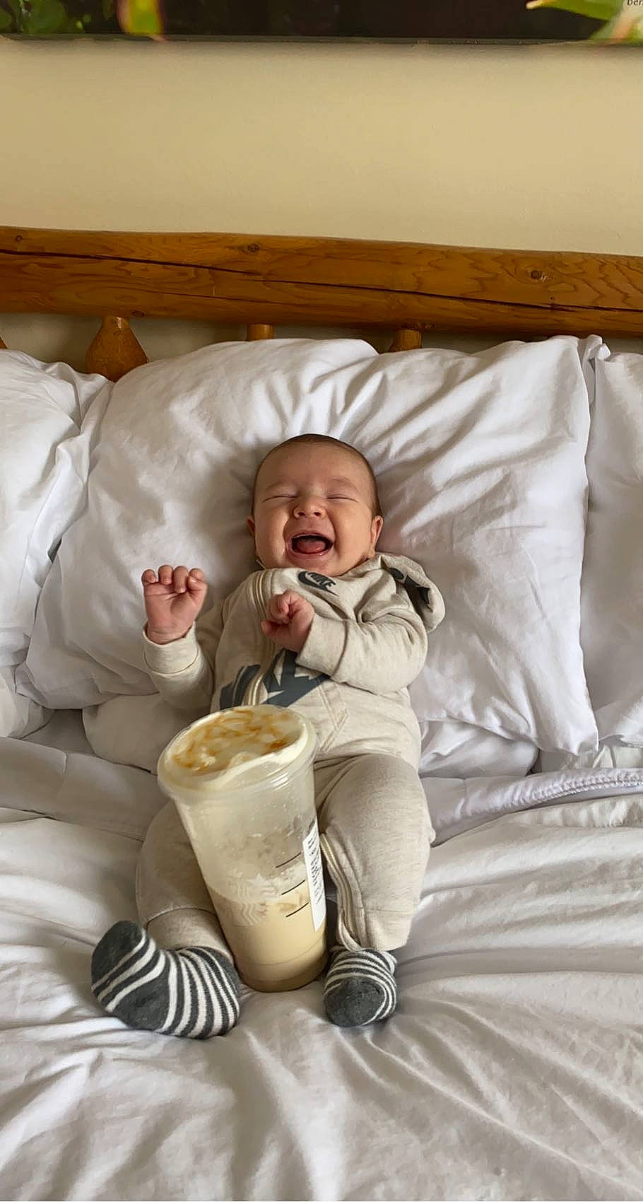 Otto joined the competition — help win amazing prizes! baby, baby_safety, baby_sleeping, baby_toddler_clothing, bedding, bedtime, child, comfort, drinkware, happy, linens, nap, person, portrait_photography, room, sitting, sleeve, smile, throw_pillow, toddler