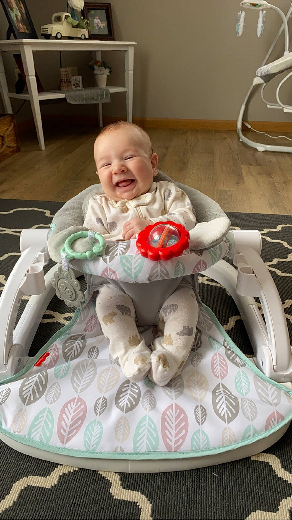 Otto is registered to the contest to win money with this photo: baby, baby_laughing, baby_products, baby_safety, baby_toddler_clothing, baby_toys, carmine, chair, child, comfort, eye, fun, happy, lap, person, room, sitting, skin, smile, toddler
