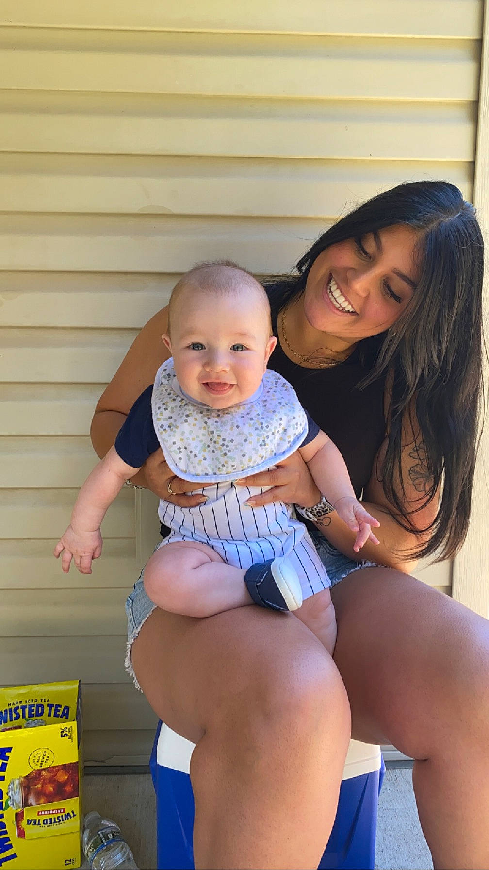 Otto joined the competition — help win amazing prizes! abdomen, baby_toddler_clothing, child, event, eye, fun, happy, human_leg, joy, knee, lap, leg, person, shipping_box, shorts, sitting, skin, smile, t_shirt, thigh