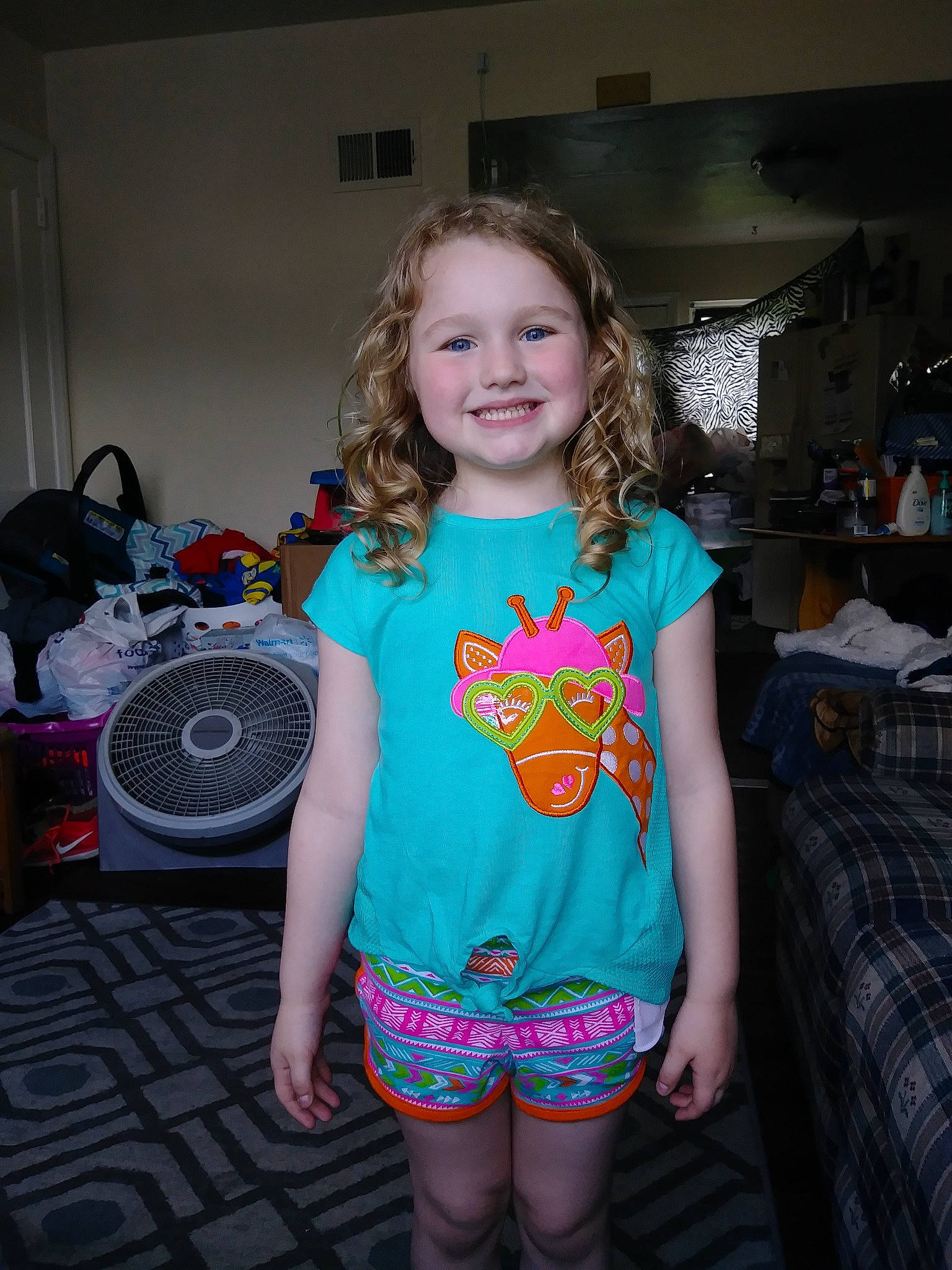 Caydence is registered to the contest to win money with this photo: child, clothing, iris, joy, person, smile, style, t_shirt, toddler, turquoise, vacation