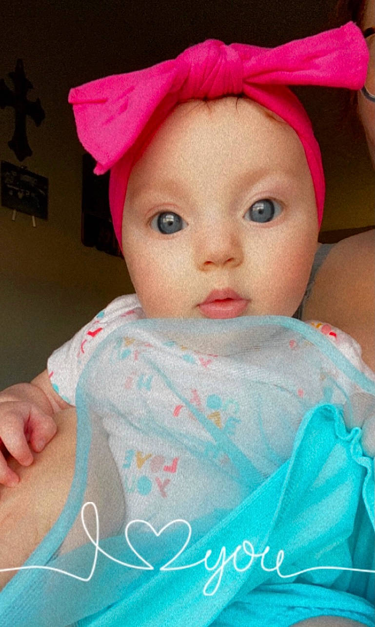 Hazelee joined the competition — help win amazing prizes! baby, baby_products, baby_toddler_clothing, cheek, child, costume, costume_accessory, costume_hat, fictional_character, hair_accessory, headband, headgear, lip, peach, person, pink, skin, surprise