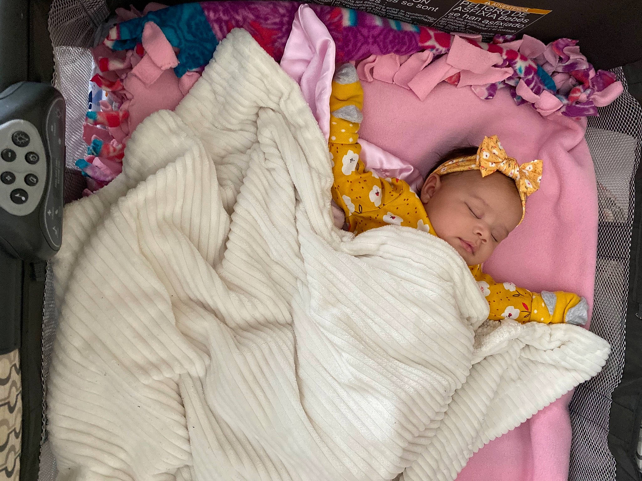 Janiyah joined the competition — help win amazing prizes! baby, baby_products, baby_sleeping, baby_toddler_clothing, bedtime, blanket, child, comfort, infant_bed, nap, person, sleep, telephone