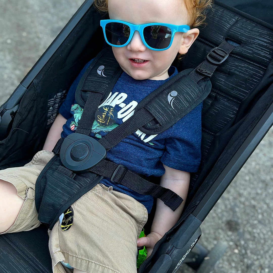 Levi joined the competition — help win amazing prizes! accessories, baby, bodypart, clothing, crossbow, face, finger, footwear, glasses, head, jeans, pants, person, photography, portrait, shoe, shorts, sunglasses, t_shirt, weapon