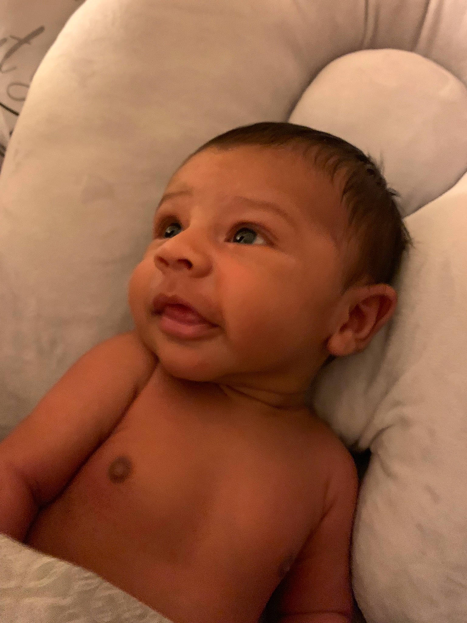 Jaime is registered to the contest to win money with this photo: barechestedness, boy, cheek, chest, child, chin, face, forehead, hand, infant, lip, mouth, person, skin, toddler