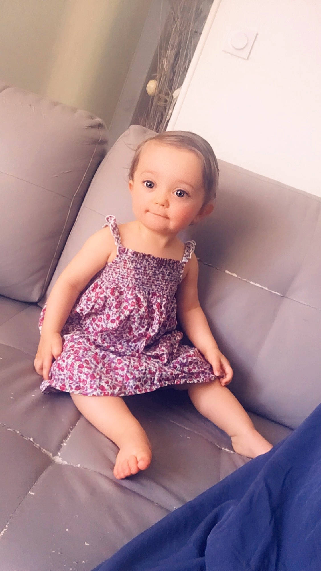 Mya a rejoint le concours — aidez-le/la à gagner de superbes lots ! baby, beauty, cheek, child, child_model, dress, eye, face, head, leg, person, photography, pink, purple, sitting, skin, smile, toddler