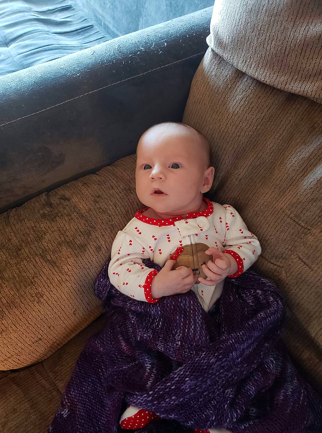 Betsy is registered to the contest to win money with this photo: baby, cheek, child, eye, face, head, iris, people, person, sitting, skin, toddler, wood