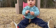 Skylar joined the competition — help win amazing prizes! baby, clothing, face, footwear, grass, head, jeans, nature, outdoors, pants, park, person, photography, plant, portrait, shoe, sitting, soil, tree, vegetation