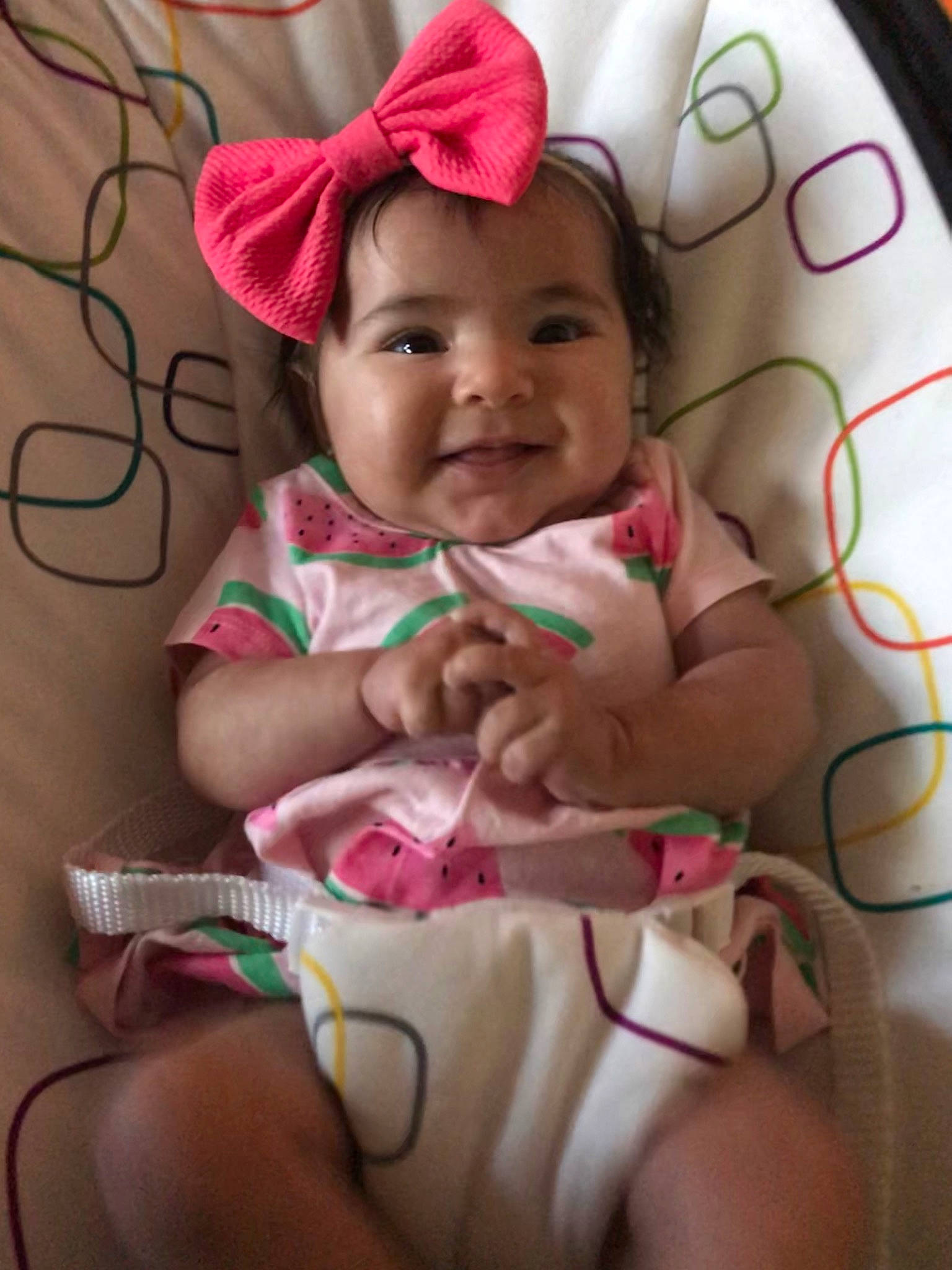 Kinzlee joined the competition — help win amazing prizes! baby, cheek, child, ear, facial_expression, fashion_accessory, finger, hand, happy, head, headgear, headwear, joy, lip, mouth, nose, person, photography, pink, skin