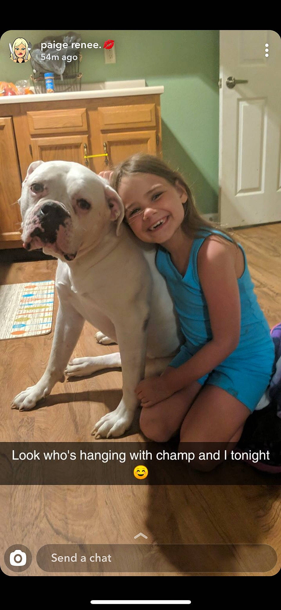 Lila is registered to the contest to win money with this photo: bulldog, cabinetry, canidae, carnivore, comfort, companion_dog, dog, dog_breed, door, fawn, flooring, happy, joy, molosser, person, smile, snout, sporting_group, thigh, toy_dog