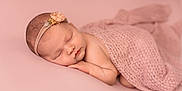 Hallie is registered to the contest to win money with this photo: baby, newborn, sleeping, pink, blanket, headband, flower, infant, soft, cute, peaceful, portrait, skin, resting, toddler, child, closeup, cozy, warm, delicate