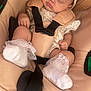 Talia-Rai is registered to the contest to win money with this photo: baby, infant, sleeping, car_seat, headband, floral, socks, lace, cute, child, resting, comfort, seatbelt, straps, soft, indoor, portrait, adorable, peaceful, young
