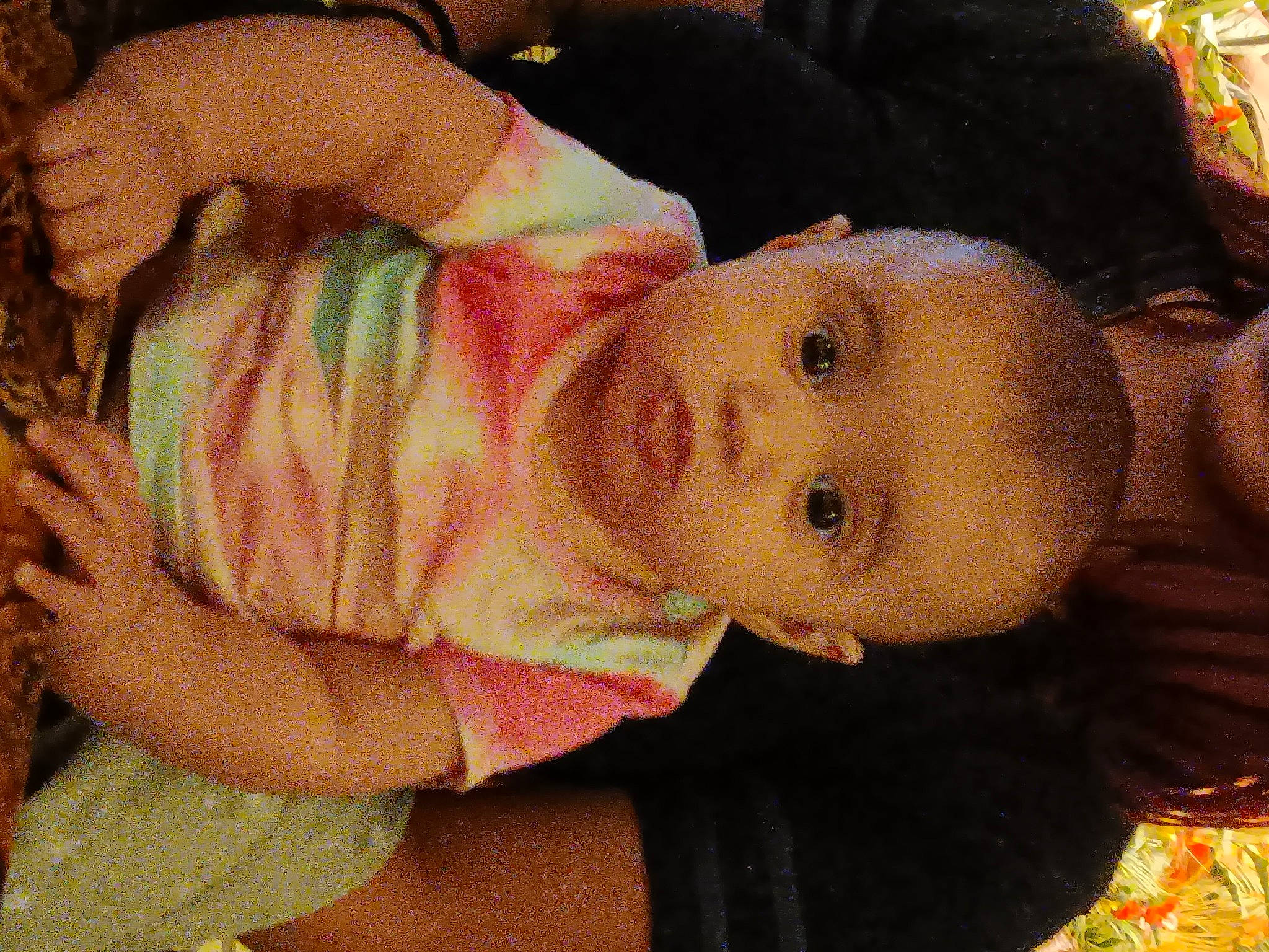 Ocean joined the competition — help win amazing prizes! baby, baby_toddler_clothing, cheek, child, eye, iris, nose, pattern, person, sitting, skin, thumb, toddler, toy, wood