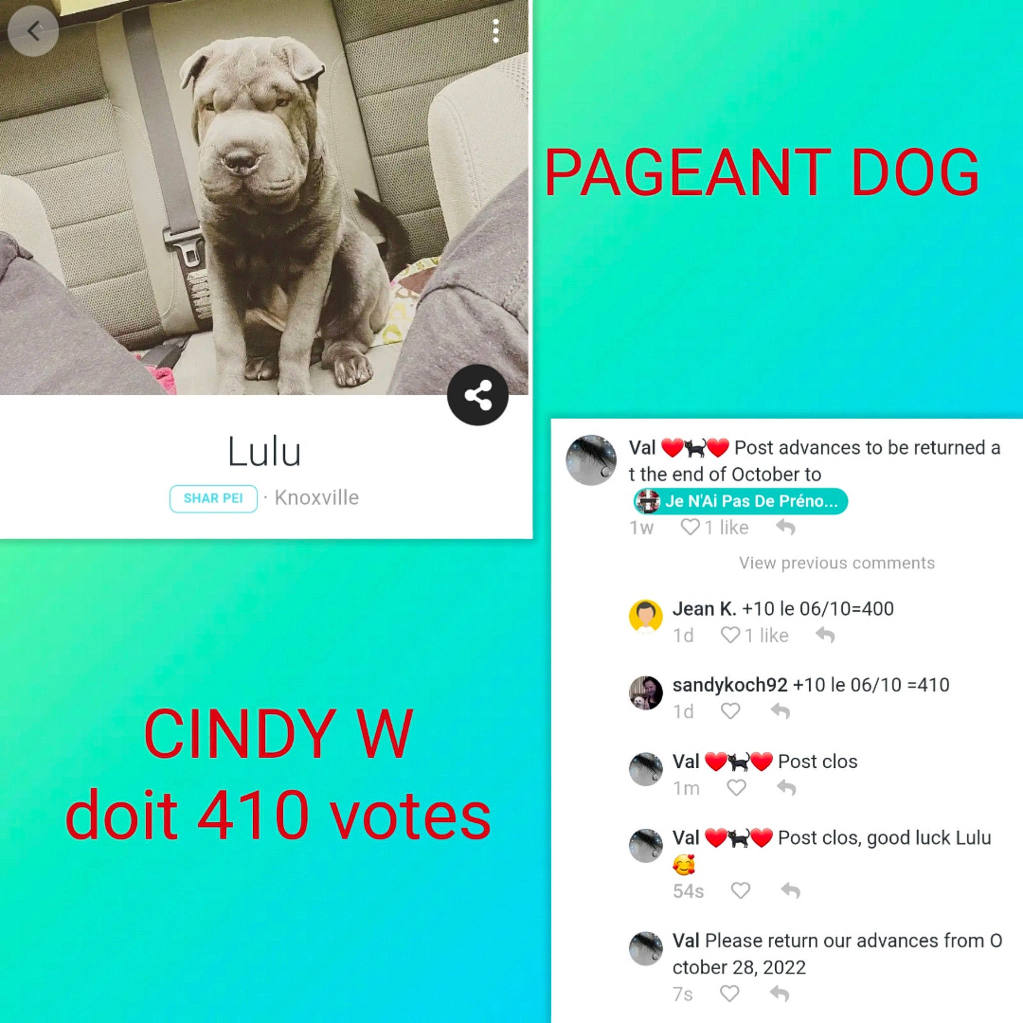 Je N'Ai Pas De Prénom àce Jour a rejoint le concours — aidez-le/la à gagner de superbes lots ! advertising, brand, carnivore, circle, companion_dog, font, fur, graphics, logo, organism, screenshot, sleeve, stuffed_toy, teddy_bear, terrestrial_animal, web_page, working_animal
