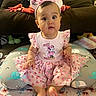 Kamryn is registered to the contest to win money with this photo: baby, child, infant, pink_dress, minnie_mouse, headband, ears, sitting, blanket, pillow, indoor, cute, wide_eyes, celebration, birthday, clothing, footwear_free, young_child, person, portrait