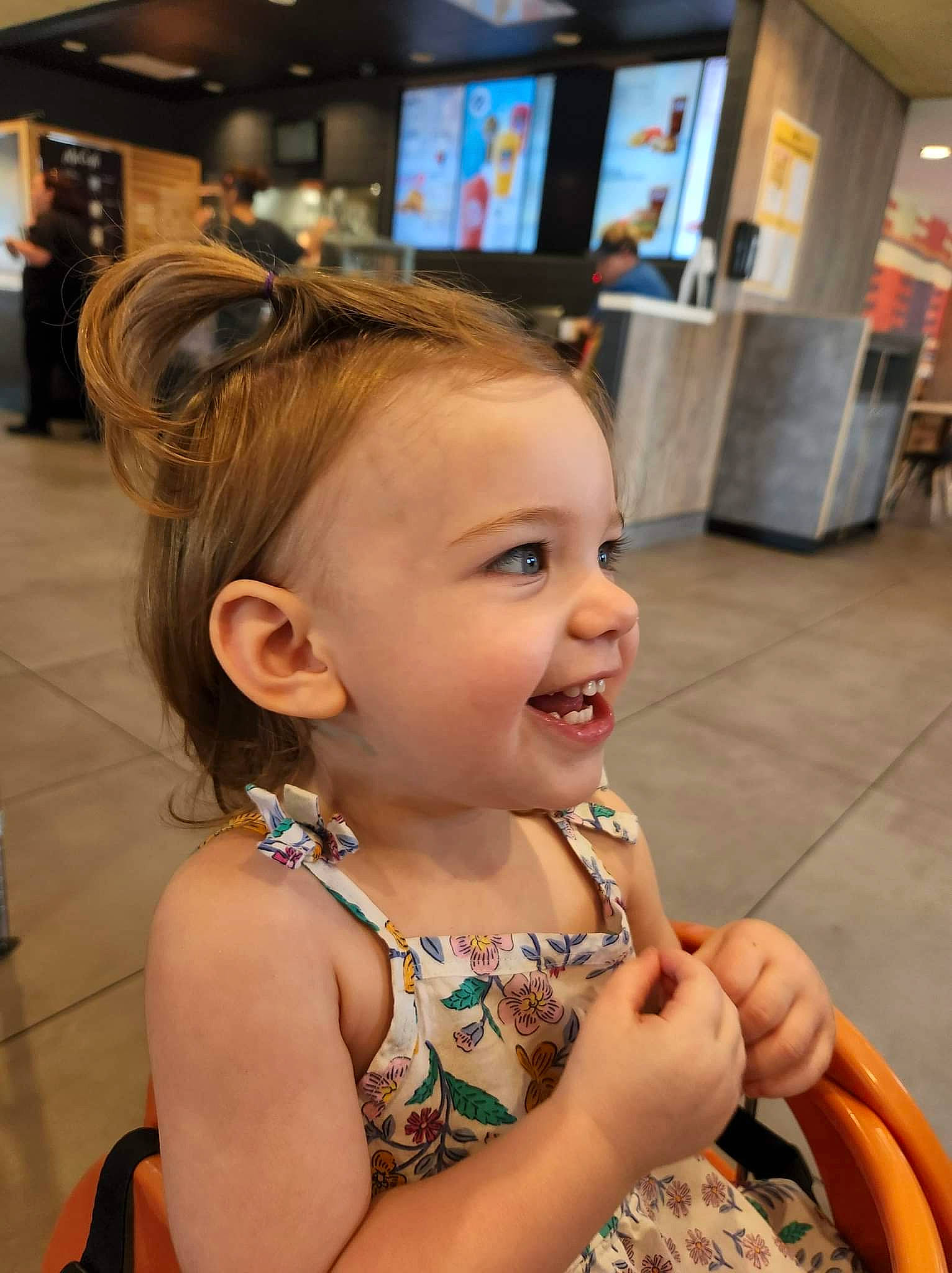 Ashton is registered to the contest to win money with this photo: baby, blond, brown_hair, cheek, child, dress, ear, eyelash, eyewear, fun, hairstyle, happy, human, iris, jewellery, joy, neck, necklace, person, skin