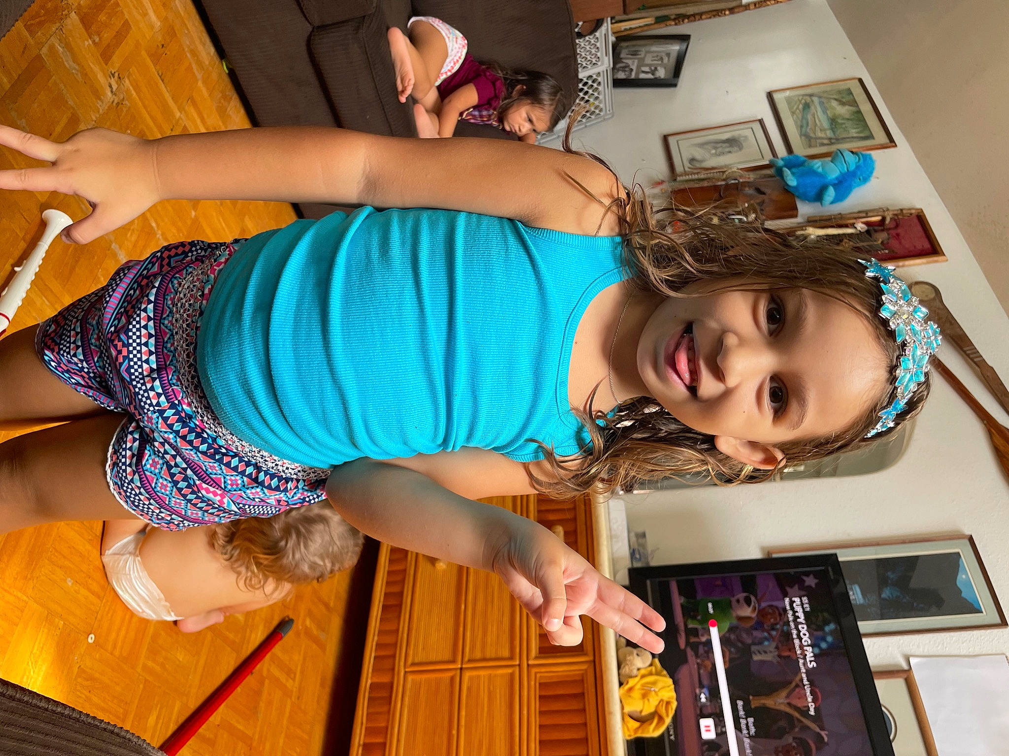 Kaya joined the competition — help win amazing prizes! abdomen, arm, black_hair, elbow, electric_blue, fashion_design, fun, happy, headwear, human_leg, joy, knee, leisure, long_hair, pattern, person, room, smile, t_shirt, thigh