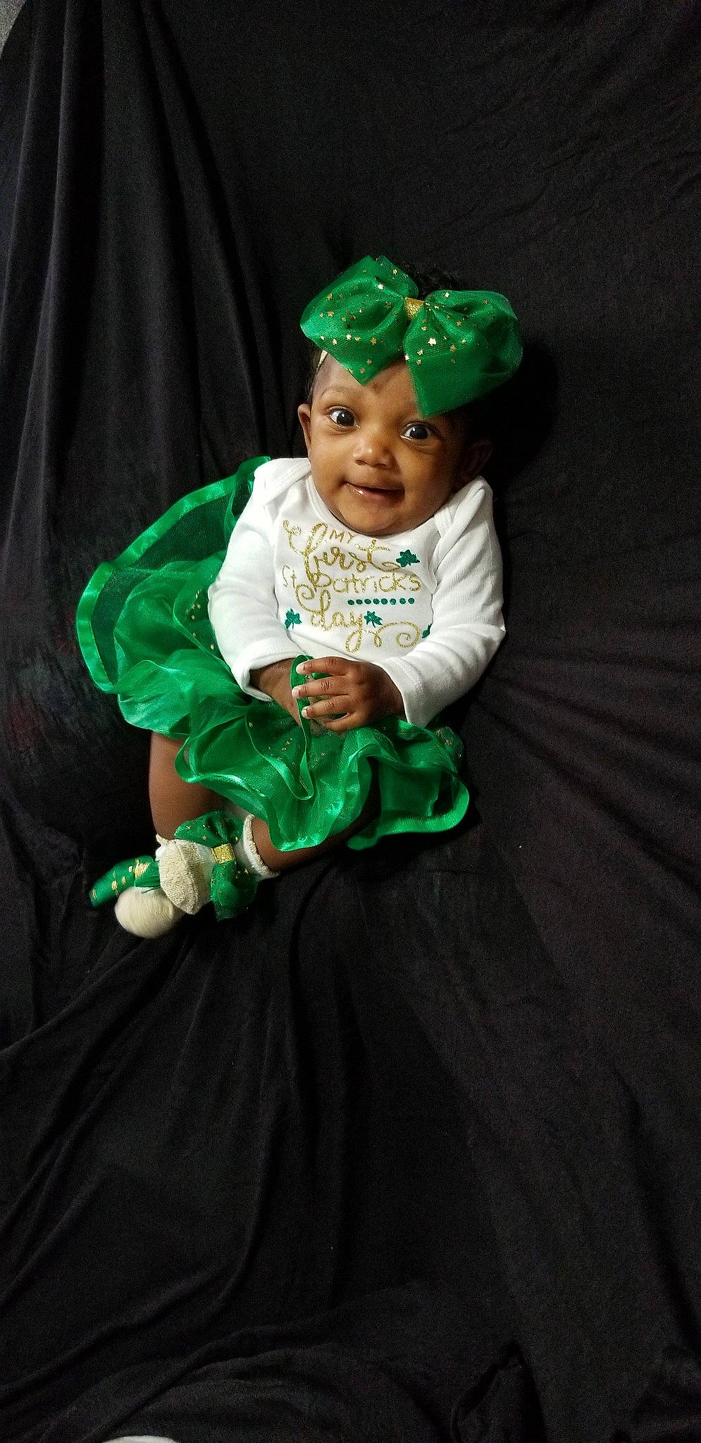 Anja joined the competition — help win amazing prizes! baby, child, costume, fictional_character, green, headgear, headwear, person, saint_patricks_day, smile, toddler