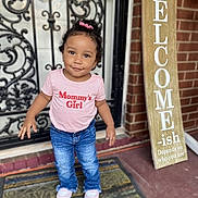 Zana is registered to the contest to win money with this photo: accessories, child, clothing, door, face, female, footwear, girl, head, homedecor, jeans, mat, pants, person, photography, portrait, rug, shoe, standing, t_shirt