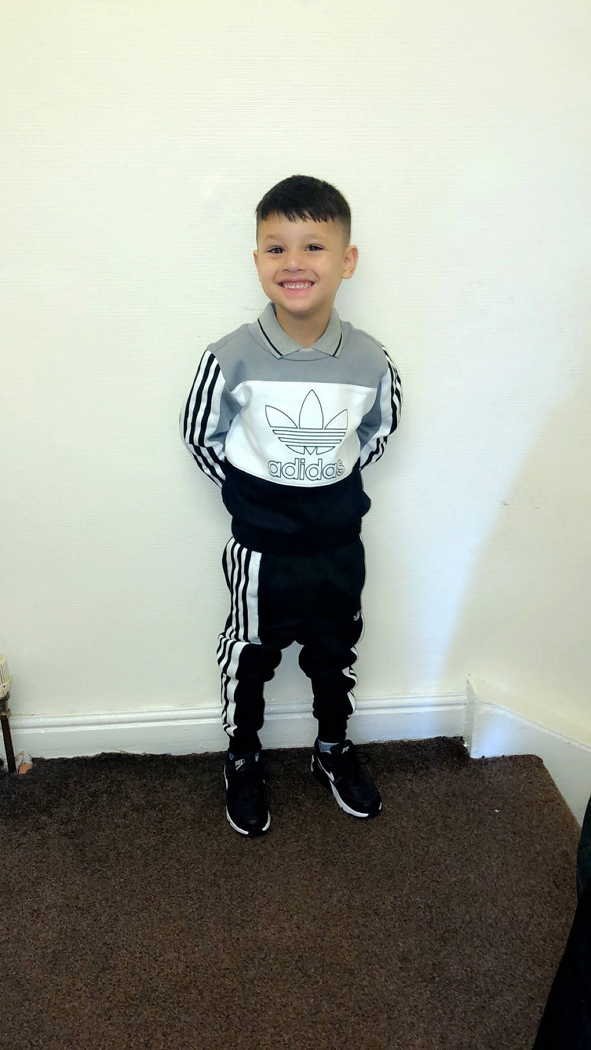 Ayaan joined the competition — help win amazing prizes! child, footwear, joint, joy, leg, outerwear, person, shoe, shoulder, sleeve, sportswear, standing, t_shirt, toddler, white