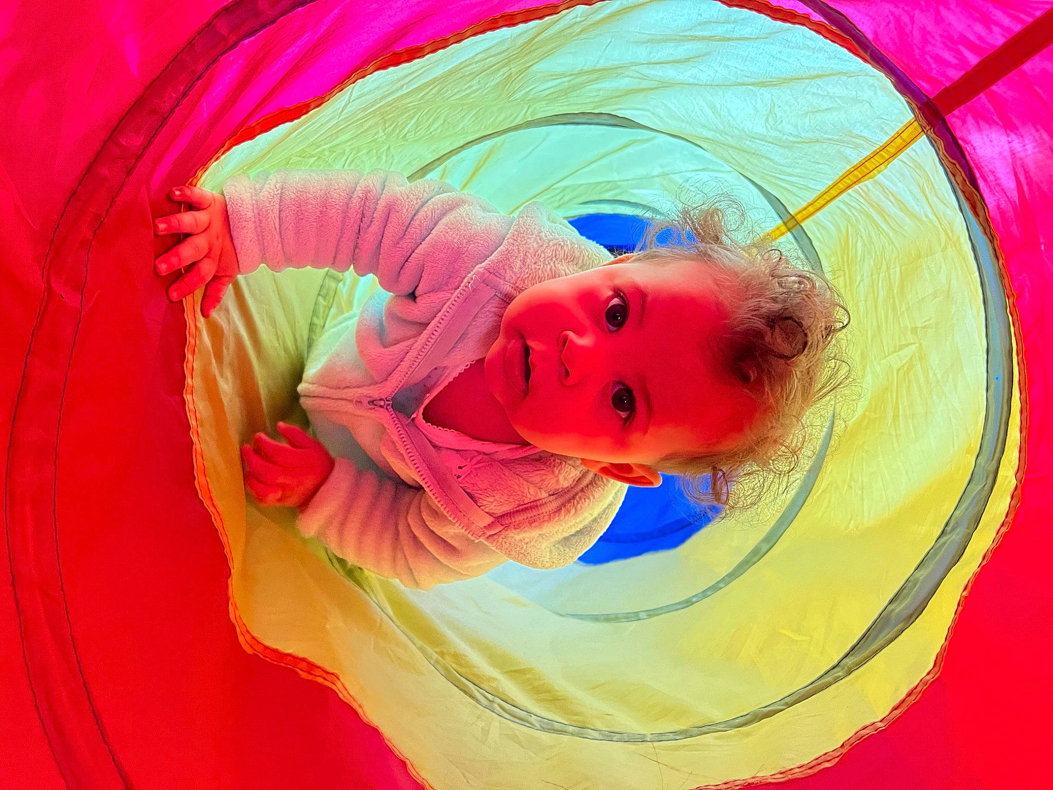 Azriella is registered to the contest to win money with this photo: art, child, circle, electric_blue, fashion_accessory, fun, happy, head, magenta, mouth, orange, paint, pattern, peach, person, petal, pink, red, smile, toddler