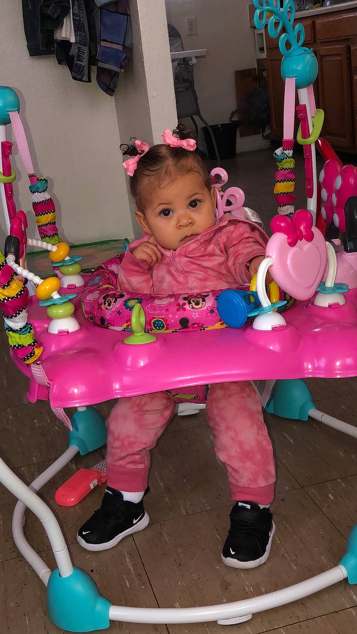 Azriella joined the competition — help win amazing prizes! baby, baby_toddler_clothing, child, event, fun, happy, leisure, magenta, party, party_supply, person, pink, play, product, shoe, sitting, smile, sock, textile, toddler