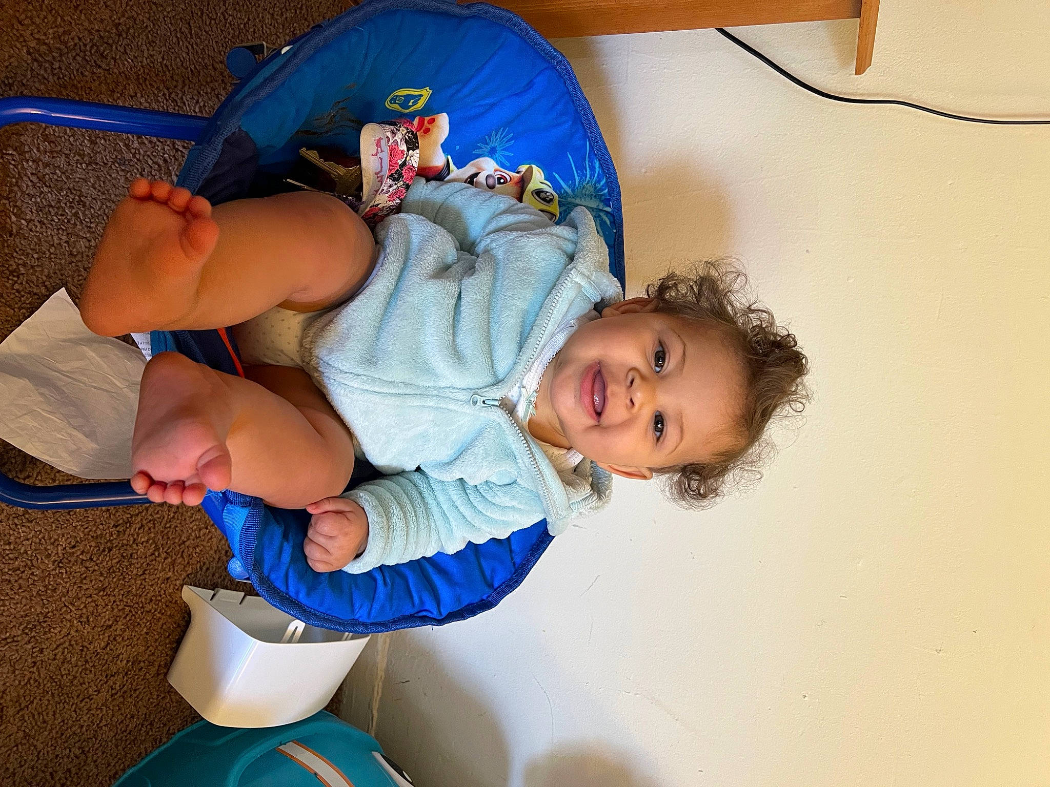 Azriella joined the competition — help win amazing prizes! baby, baby_products, baby_toddler_clothing, blue, child, comfort, elbow, electric_blue, finger, fun, happy, hat, human_leg, mouth, person, picture_frame, skin, smile, thigh, thumb