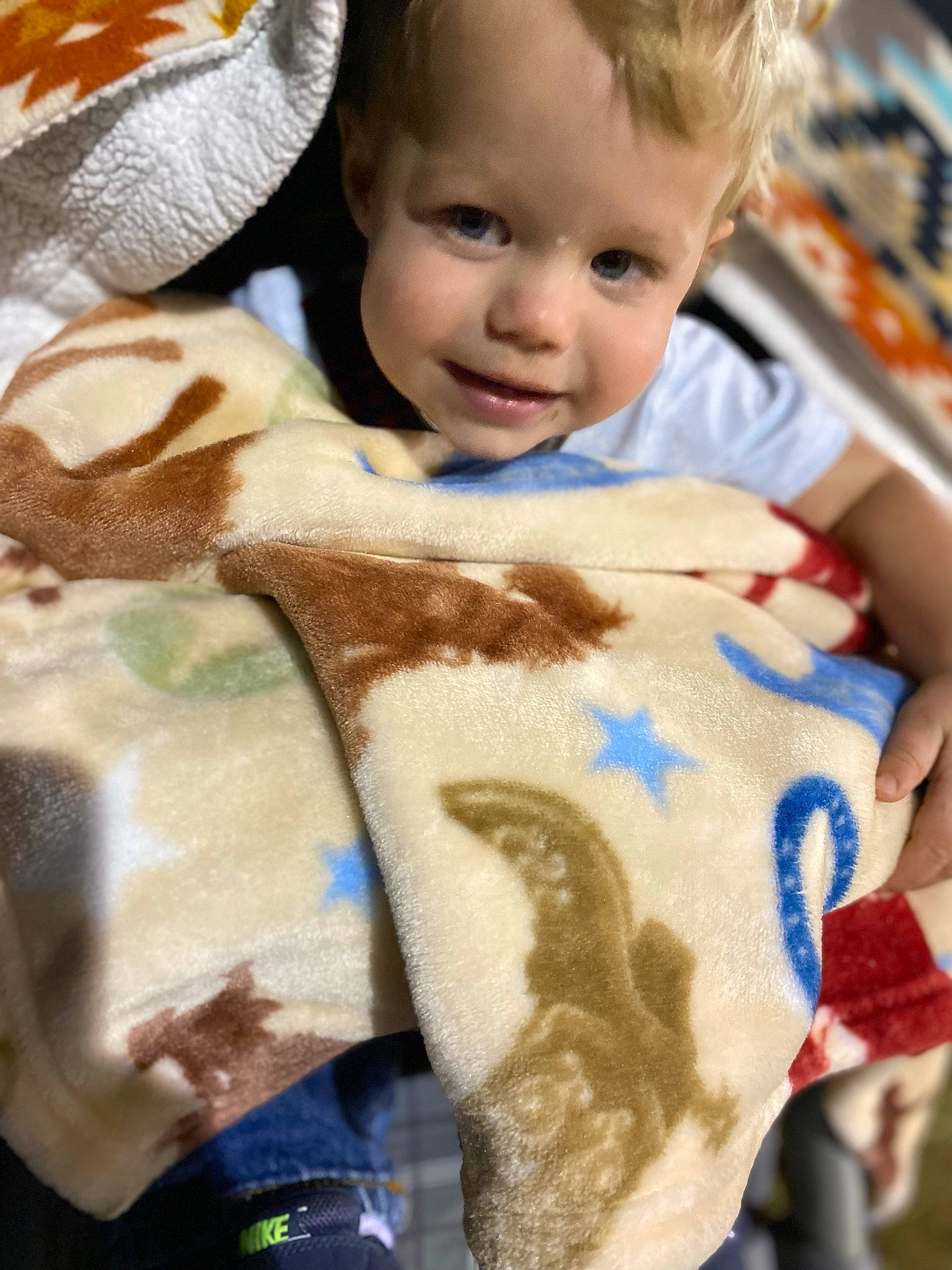 Westyn is registered to the contest to win money with this photo: baby, baby_products, baby_toddler_clothing, cheek, child, eye, face, fun, fur, happy, iris, linens, mammal, person, photograph, sitting, skin, smile, textile, toddler