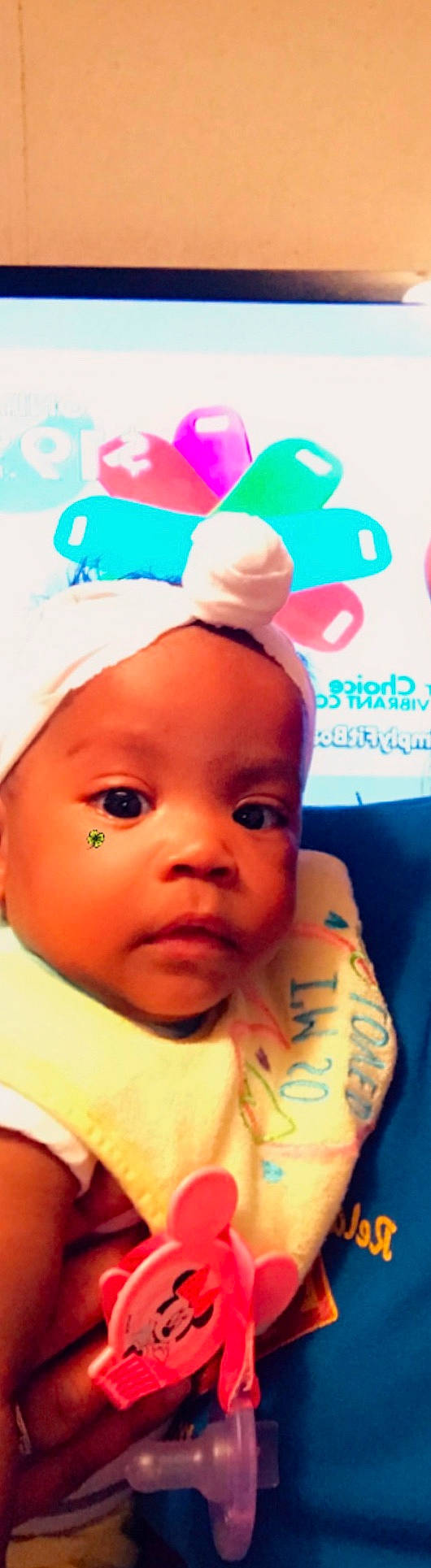 Kynsley is registered to the contest to win money with this photo: baby, cheek, child, face, forehead, head, headgear, person, toddler