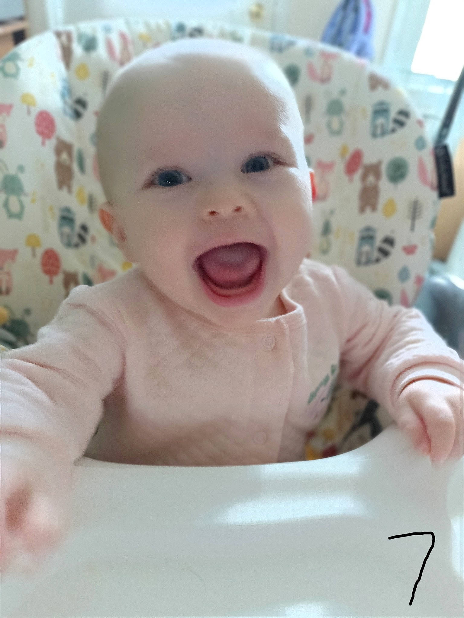 Lillith is registered to the contest to win money with this photo: baby, baby_laughing, baby_products, baby_toddler_clothing, cheek, child, eyebrow, facial_expression, fun, happy, iris, lip, mouth, nose, person, pink, product, skin, smile, toddler