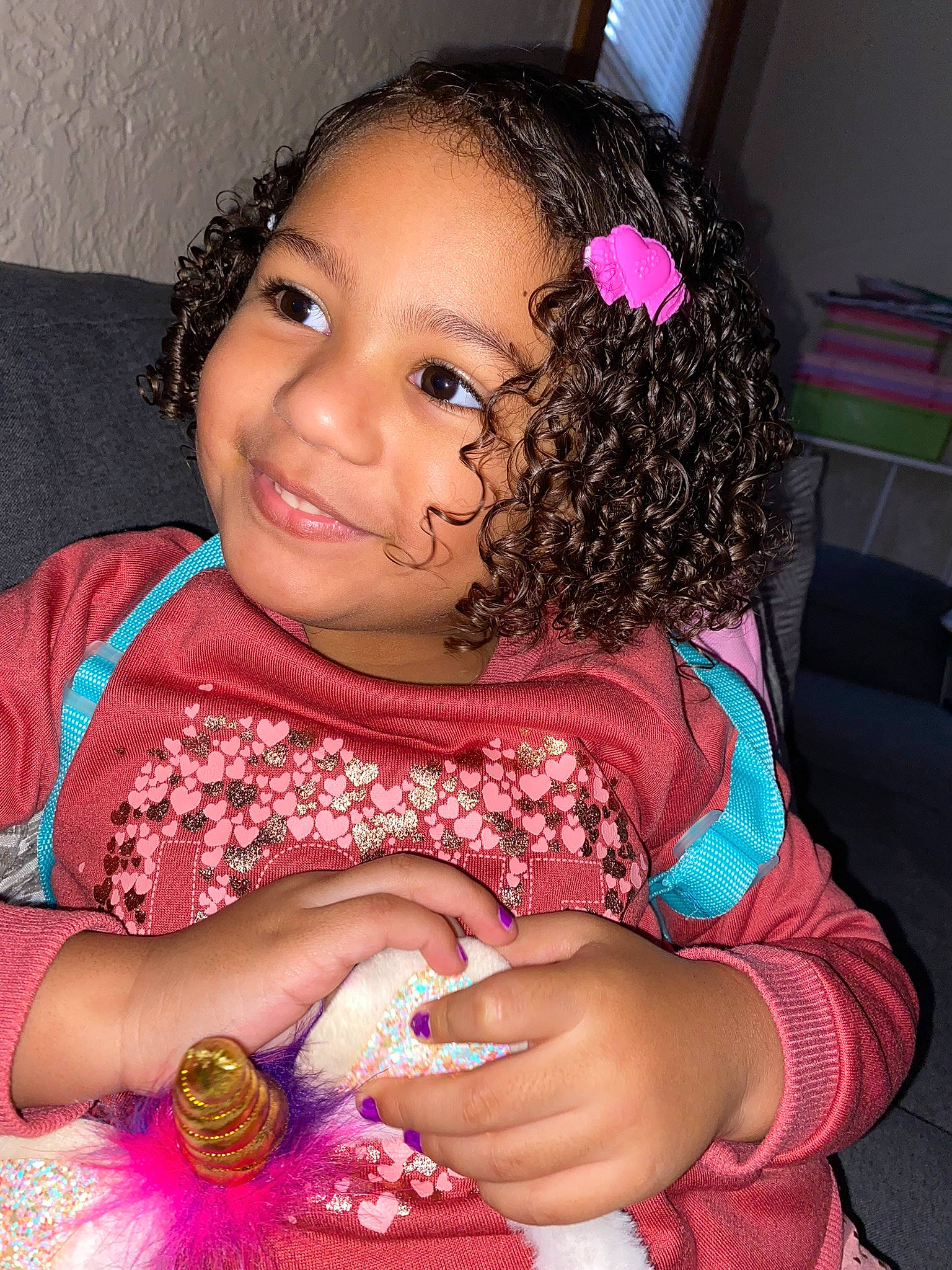 Leilani joined the competition — help win amazing prizes! baby_toddler_clothing, cheek, child, chin, face, finger, gesture, hand, happy, head, iris, joy, lip, nail, person, pink, skin, sleeve, smile, t_shirt