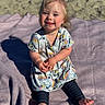 barefoot, blanket, child, cute, daylight, dress, happy, leggings, outdoor, person, playful, pony_tail, portrait, sand, shadow, sitting, smiling, sunlight, toddler, young_child