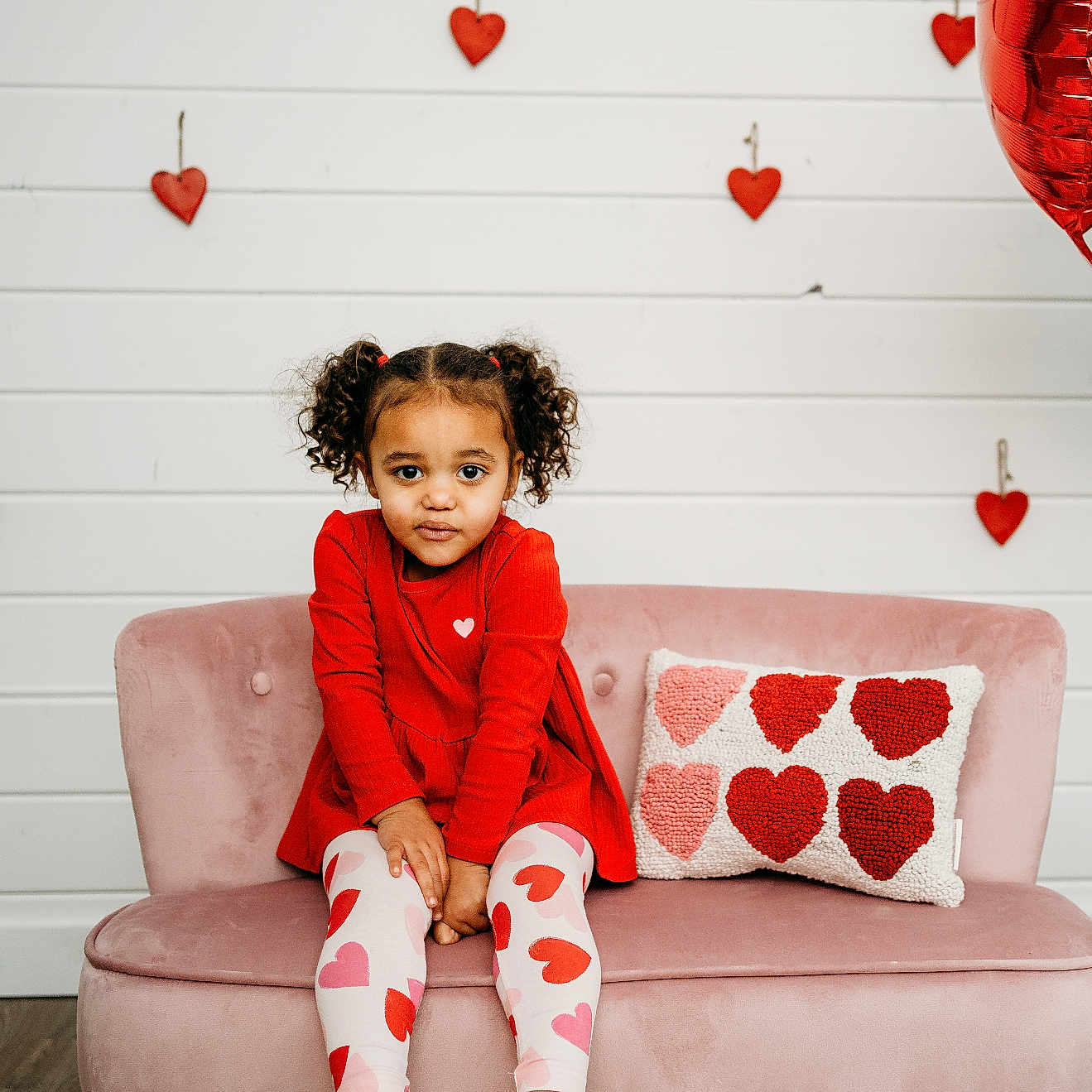 Damyah joined the competition — help win amazing prizes! architecture, balloon, building, child, couch, face, female, furniture, girl, happy, head, indoors, interiordesign, livingroom, loveheartsymbol, person, room, sitting, smile, symbol