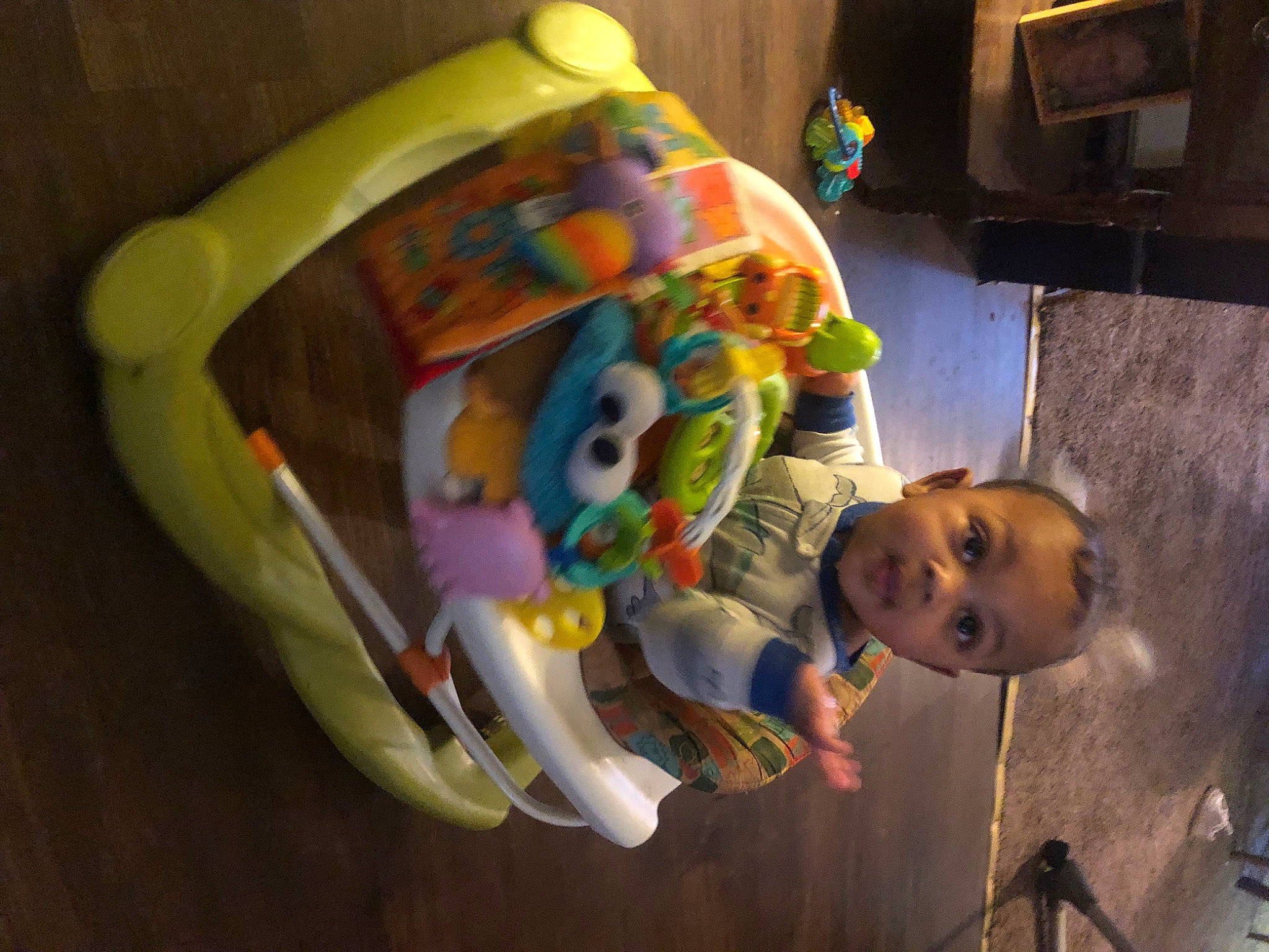Josiah joined the competition — help win amazing prizes! baby, baby_products, baby_toys, child, flooring, fun, happy, houseplant, leisure, nose, person, personal_protective_equipment, plastic, play, room, sandal, stuffed_toy, surprise, t_shirt, toddler