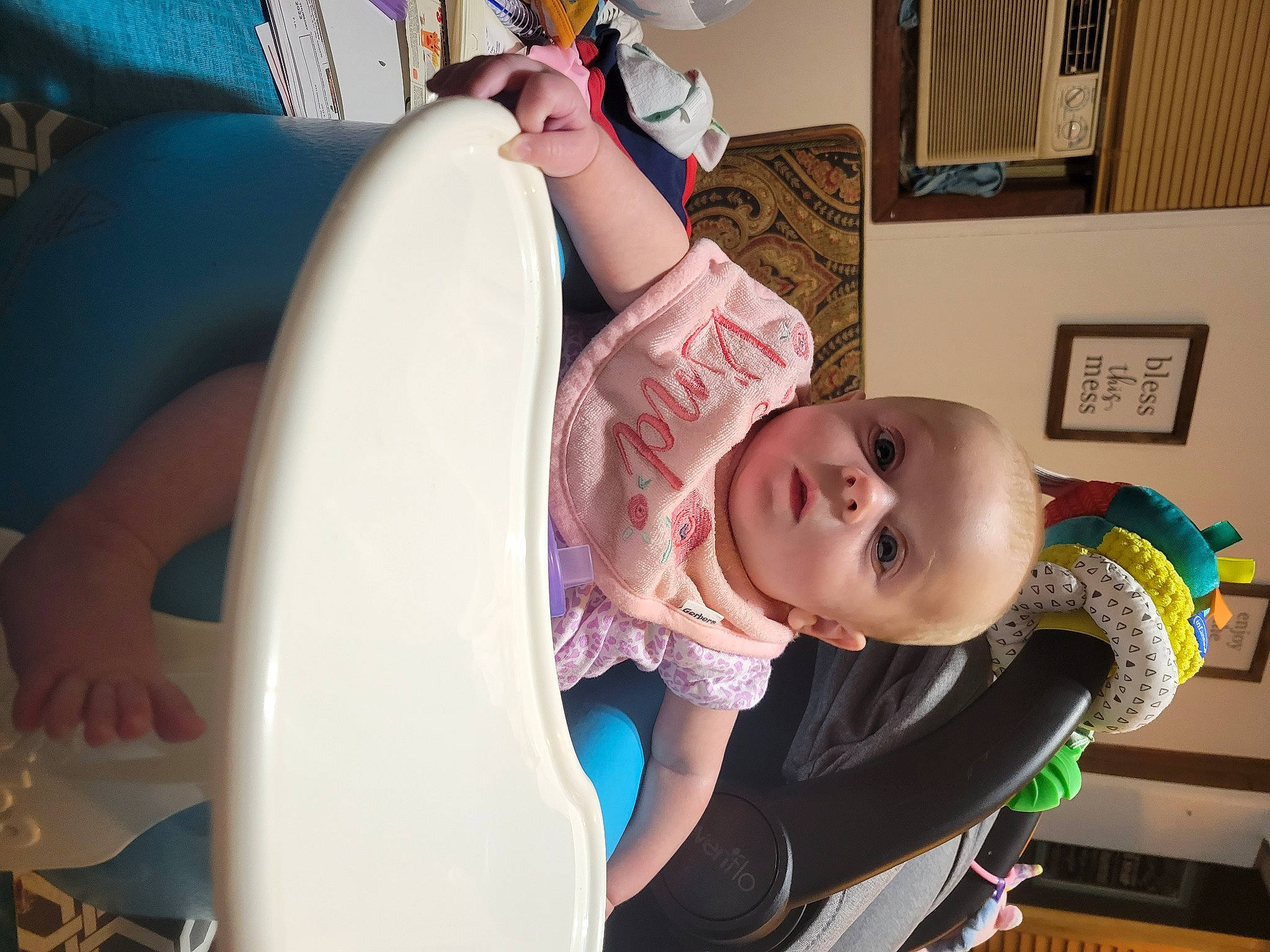 Brynleigh is registered to the contest to win money with this photo: baby, baby_products, baby_safety, baby_toddler_clothing, baby_toys, bathing, chair, child, circle, comfort, fun, happy, leisure, person, picture_frame, play, room, sitting, smile, thigh