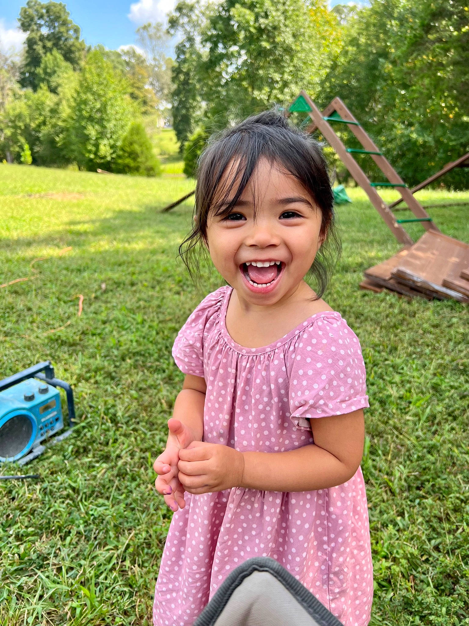 Shiloh is registered to the contest to win money with this photo: child, cloud, fun, grass, grassland, green, happy, joy, leaf, leisure, meadow, nature, people_in_nature, person, plant, recreation, skin, sky, smile, summer