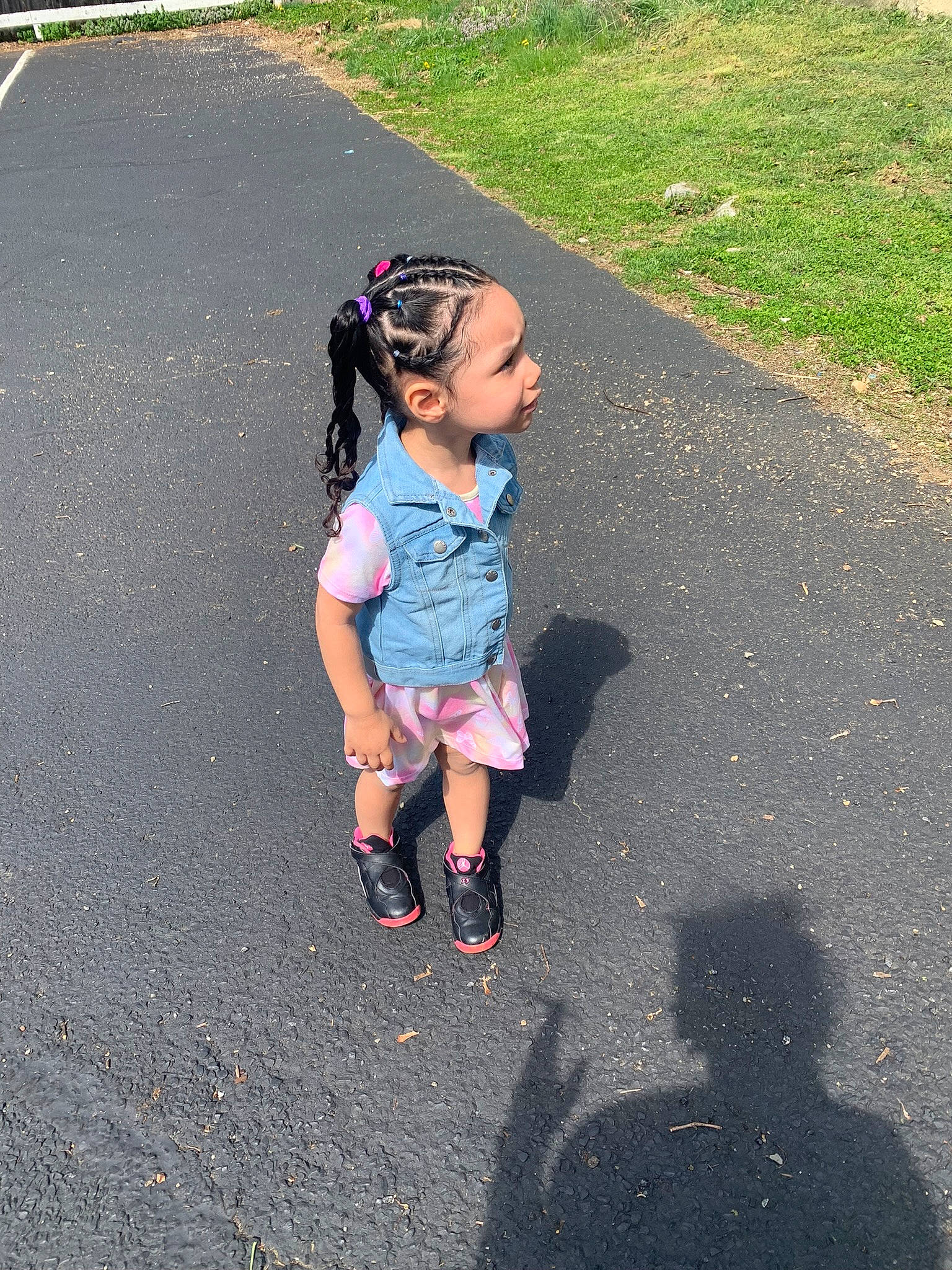 Stella joined the competition — help win amazing prizes! asphalt, baby_toddler_clothing, child, electric_blue, fun, grass, human_body, leisure, magenta, pattern, people_in_nature, person, plant, recreation, road, road_surface, shadow, sidewalk, tar, tints_and_shades