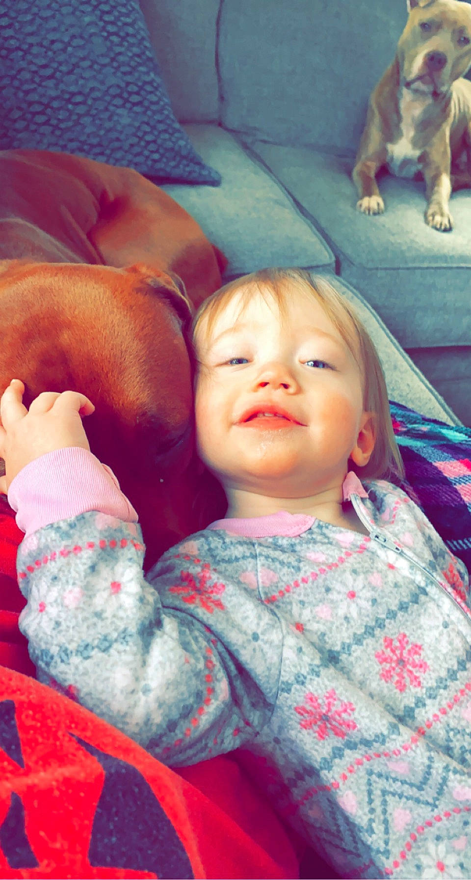 Elaina is registered to the contest to win money with this photo: baby, blue, cheek, comfort, cool, couch, eye, face, finger, gesture, happy, interaction, iris, mouth, nose, person, pink, product, skin, smile