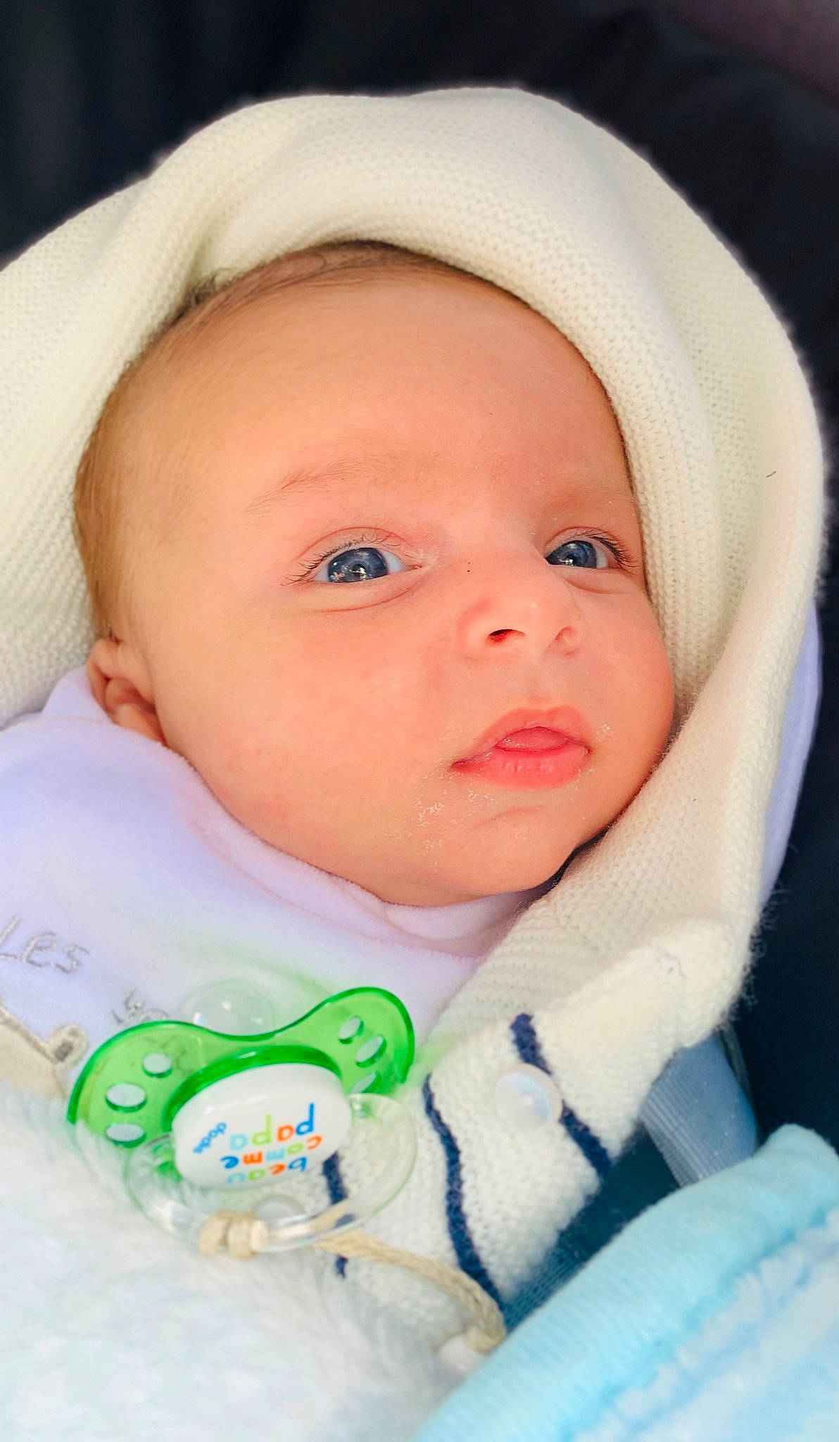 Lylian participe au concours pour gagner de l'argent avec cette photo : baby, baby_products, baby_toddler_clothing, cap, cheek, child, close_up, comfort, eye, eyebrow, eyelash, happy, iris, lip, mouth, nose, person, product, skin, sleeve