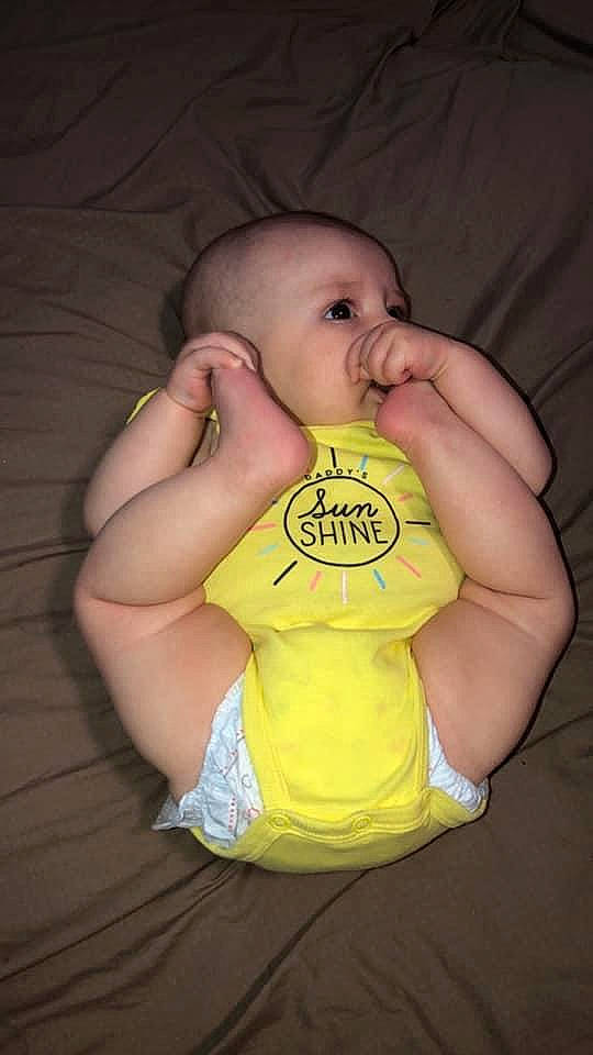 Alena joined the competition — help win amazing prizes! arm, baby, baby_toddler_clothing, cheek, child, chin, finger, fun, hand, head, lip, mouth, neck, nose, person, product, smile, toddler, yellow