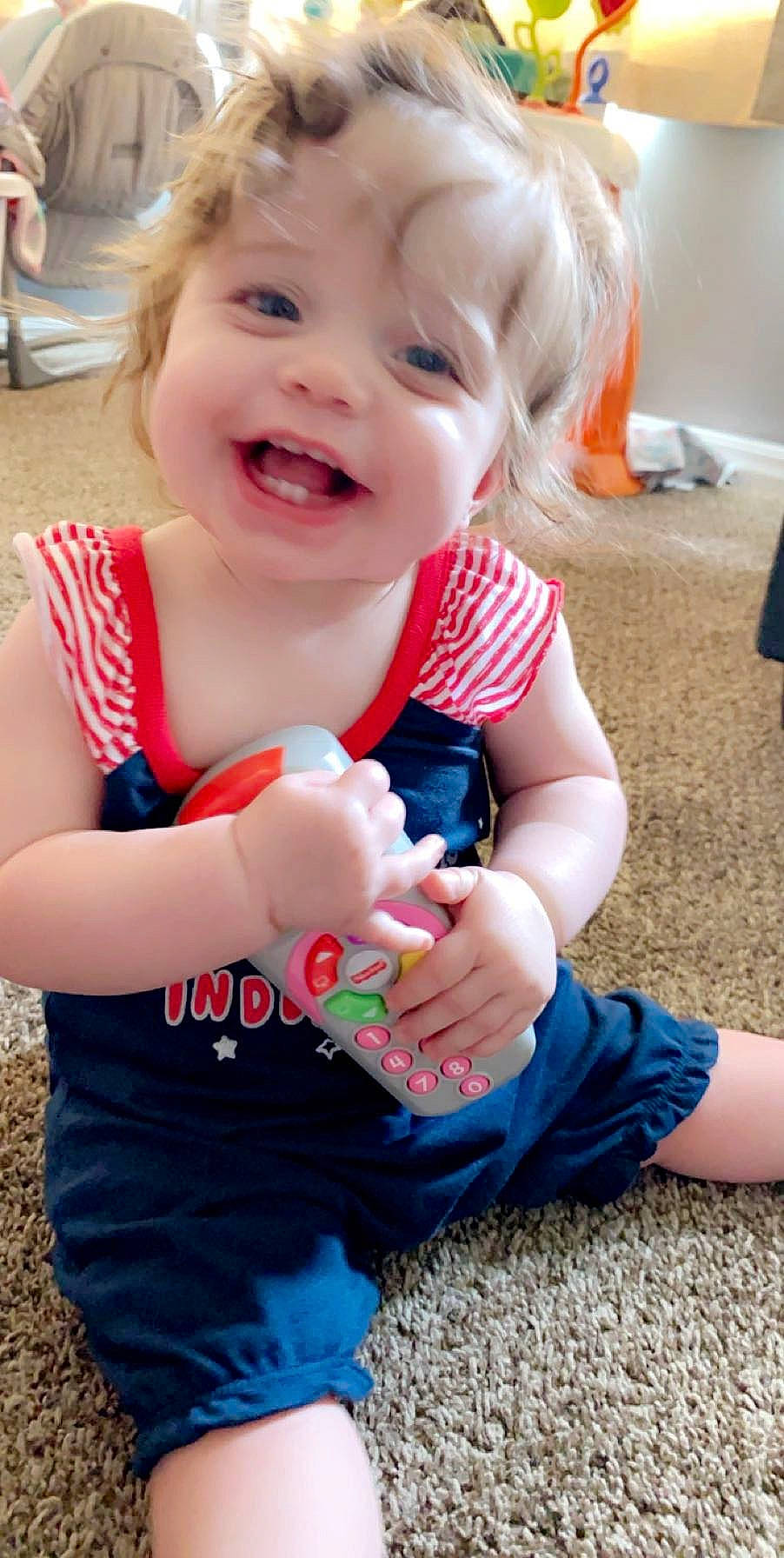 Mckenna is registered to the contest to win money with this photo: baby, baby_products, child, finger, fun, person, play, product, sitting, smile, toddler