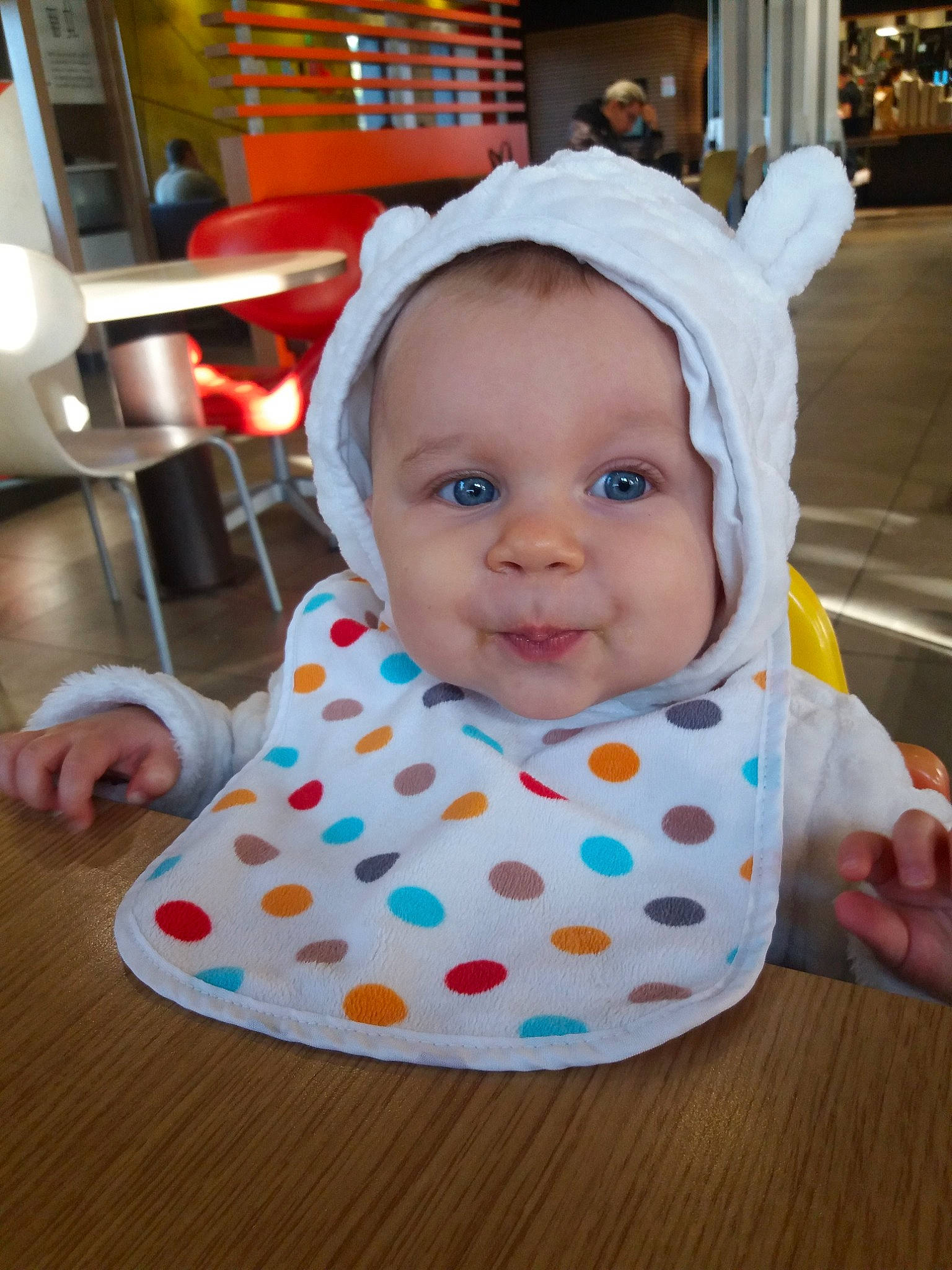 Candice participe au concours pour gagner de l'argent avec cette photo : baby, baby_toddler_clothing, cheek, child, pattern, person, polka_dot, skin, toddler