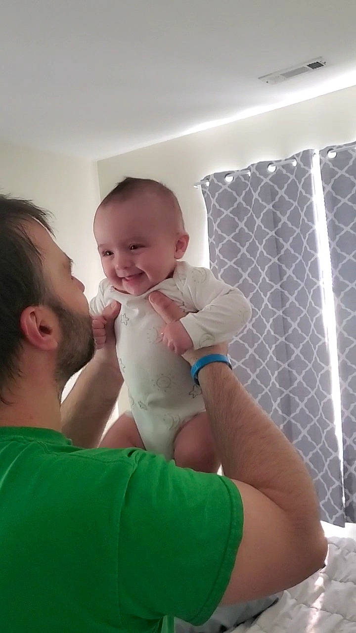 Jameson is registered to the contest to win money with this photo: abdomen, arm, baby, cheek, chest, comfort, elbow, finger, gesture, happy, human_body, joint, joy, leg, mouth, neck, person, skin, smile, stomach