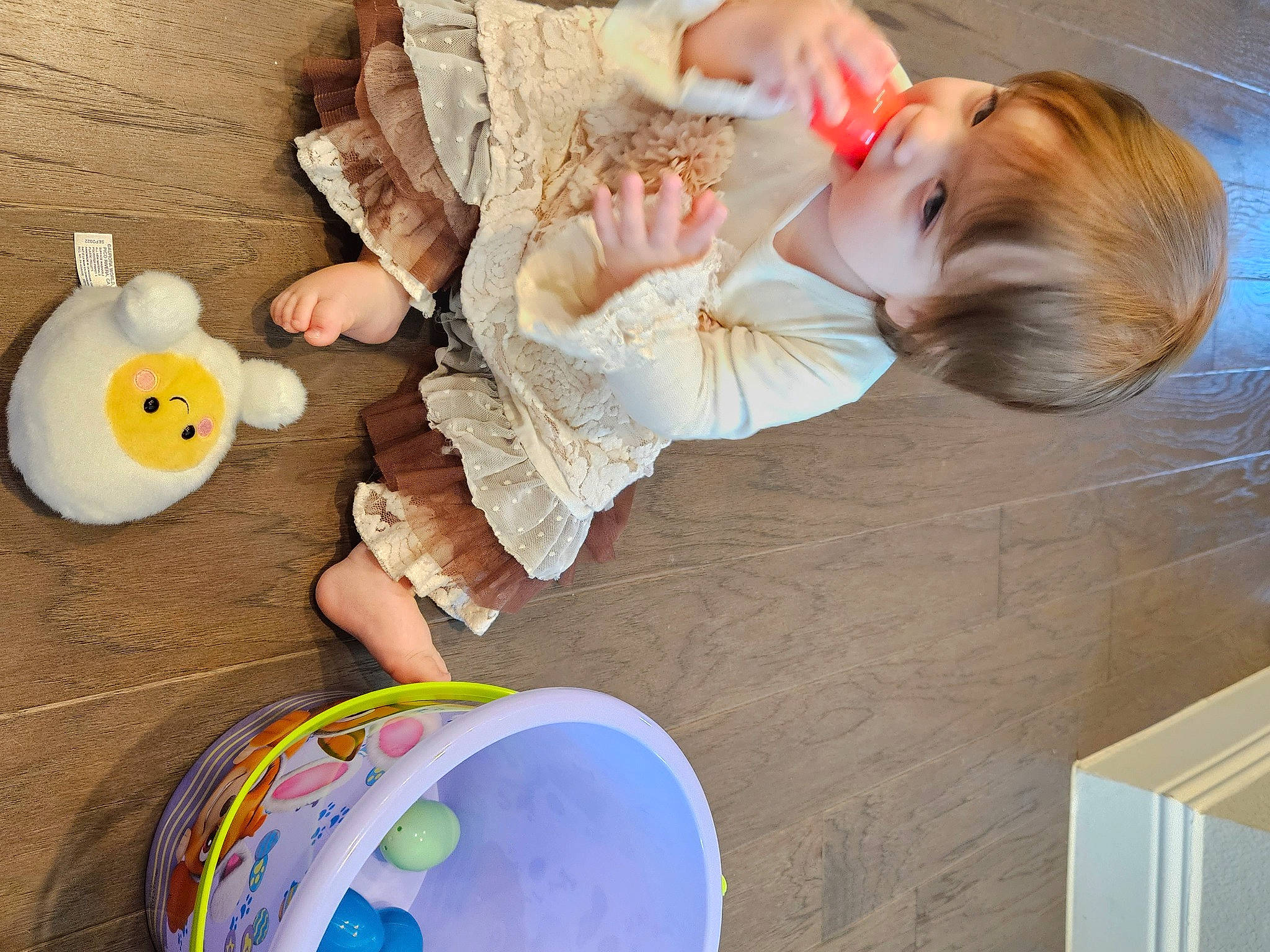 Elizabeth joined the competition — help win amazing prizes! baby, baby_products, child, circle, comfort, flooring, fun, happy, leg, leisure, nail, person, play, room, sitting, t_shirt, table, tableware, toddler, wood