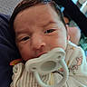 Rafael joined the competition — help win amazing prizes! baby, child, close_up, clothing, cute, expression, face, head, indoor, infant, newborn, onesie, pacifier, person, portrait, resting, skin, sleepy, soft_lighting, young