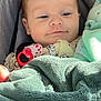 baby, blanket, pacifier, infant, clothing, face, child, soft, cute, indoors, closeup, comfort, resting, sleepy, cozy, fabric, head, young, portrait, carseat