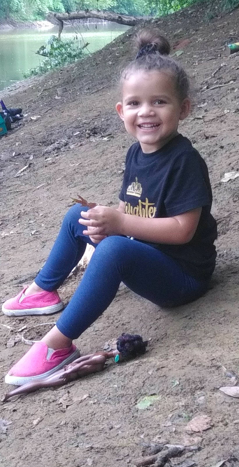 Jenaya joined the competition — help win amazing prizes! child, footwear, joy, leg, person, play, shoe, sitting, smile, soil, toddler