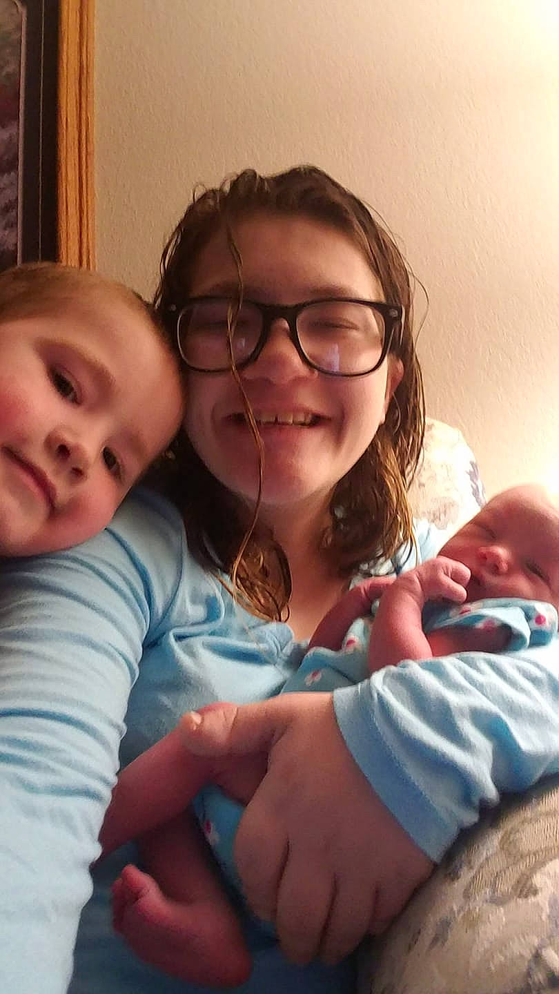 Emma Marie is registered to the contest to win money with this photo: baby, birth, cheek, child, face, fun, gesture, glasses, happy, joy, laugh, love, nose, people, person, selfie, sibling, sitting, skin, smile