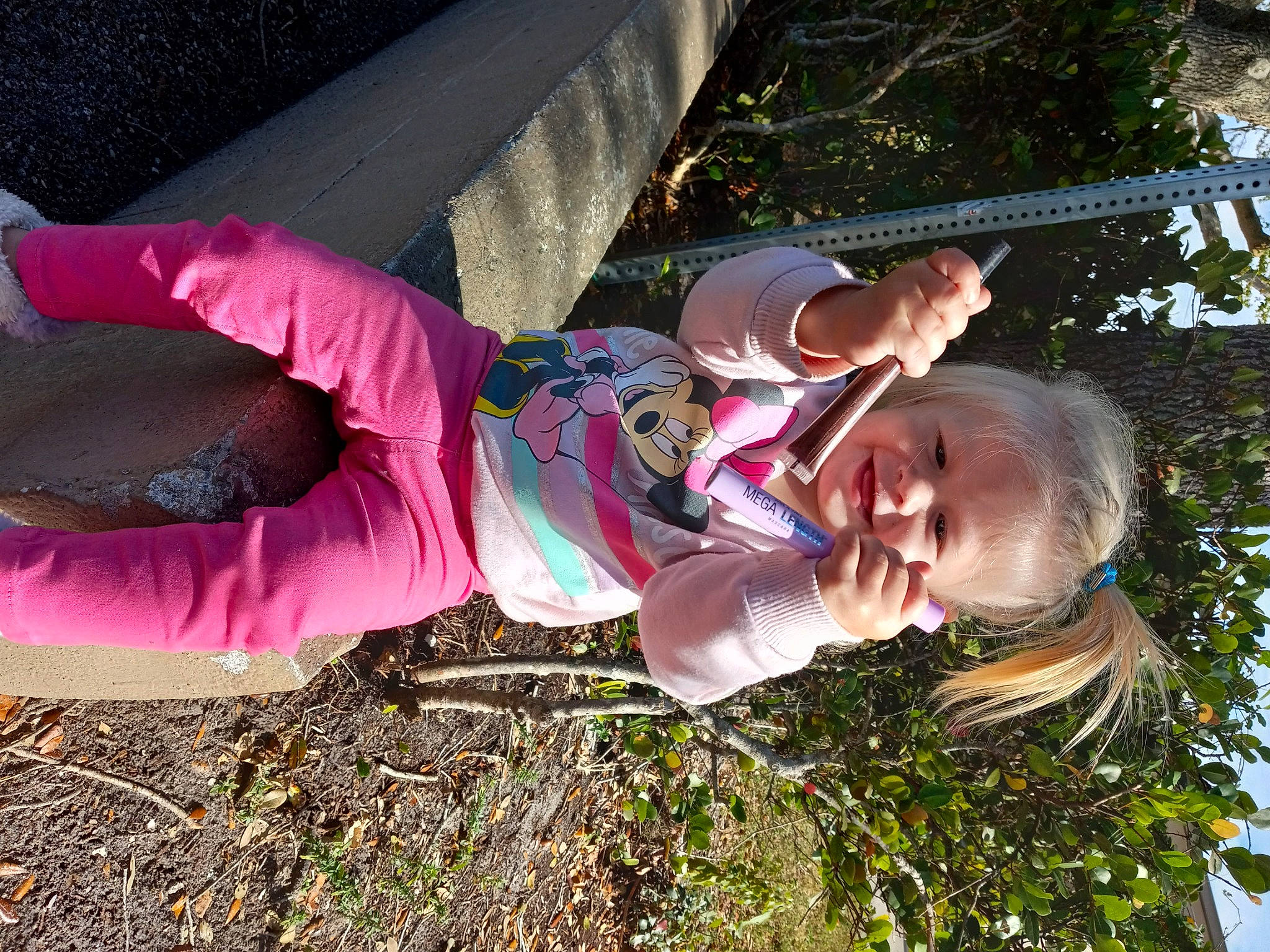 Aaliyah joined the competition — help win amazing prizes! baby, baby_toddler_clothing, botany, child, fun, grass, happy, hat, leaf, leisure, magenta, people_in_nature, person, plant, smile, soil, toddler, tree